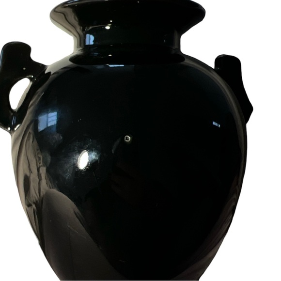 Japanese Vintage Black Gold Trimmed Peacock Vase BEAUTIFUL - Picture 6 of 11